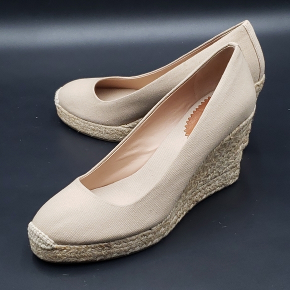 J. Crew Seville espadrille wedges canvas. NWOT size 8 - Picture 2 of 13